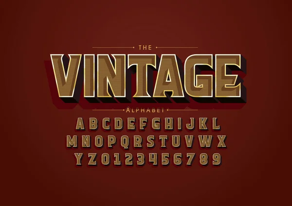 Vektor Stiliserad Vintage Typsnitt Och Alfabet — Stock vektor