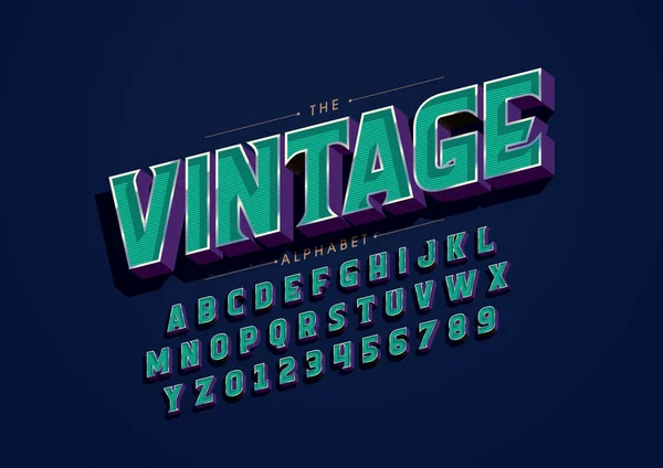 Διάνυσμα Τυποποιημένης Γραμματοσειράς Vintage Και Αλφαβήτου — Διανυσματικό Αρχείο
