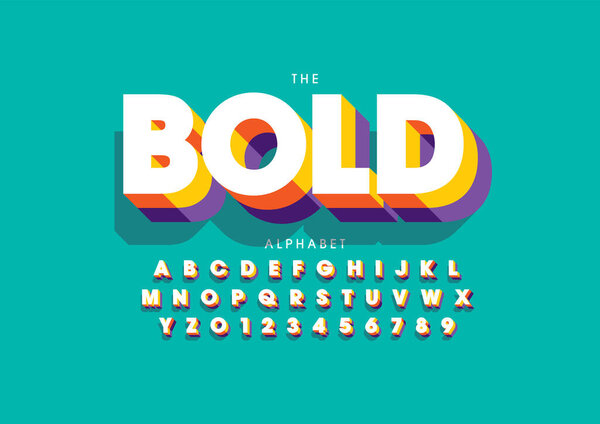 Vector of stylized modern font and alphabet