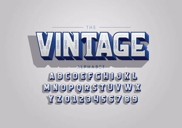 Vector Van Gestileerd Vintage Lettertype Alfabet — Stockvector