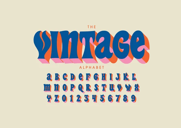 Διάνυσμα Τυποποιημένης Γραμματοσειράς Vintage Και Αλφαβήτου — Διανυσματικό Αρχείο