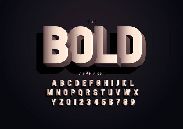 Vector of stylized modern font and alphabet