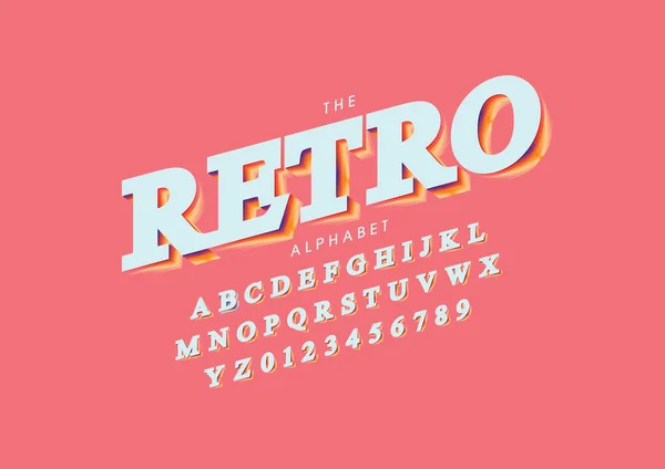 Vector Van Gestileerd Retro Lettertype Alfabet — Stockvector