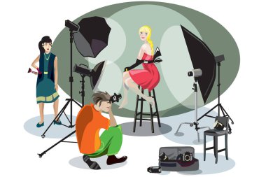 fotoğrafçı fotoğraf Studio modeli vuruyor
