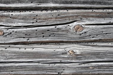 Köy ahşap arka planda düğümler ve çivi delikleriyle