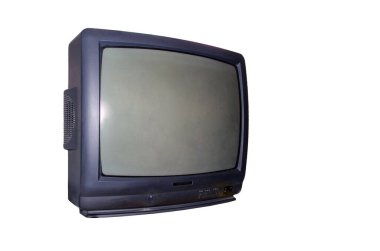 Kırpılmış eski moda televizyon.
