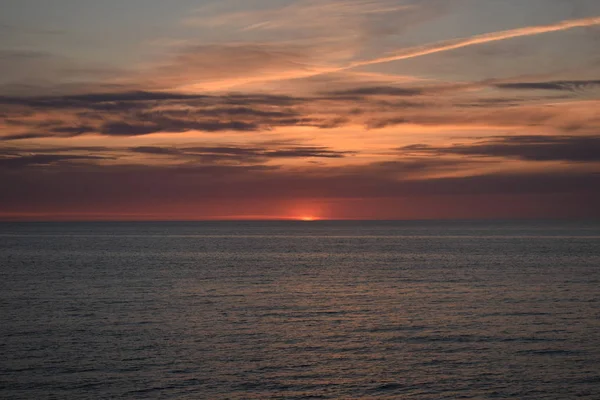 Krásný Večer Překrásný Západ Slunce Pláži — Stock fotografie