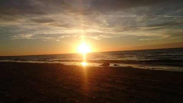 Beautifull Sunset Moment Beach — Stock Photo, Image