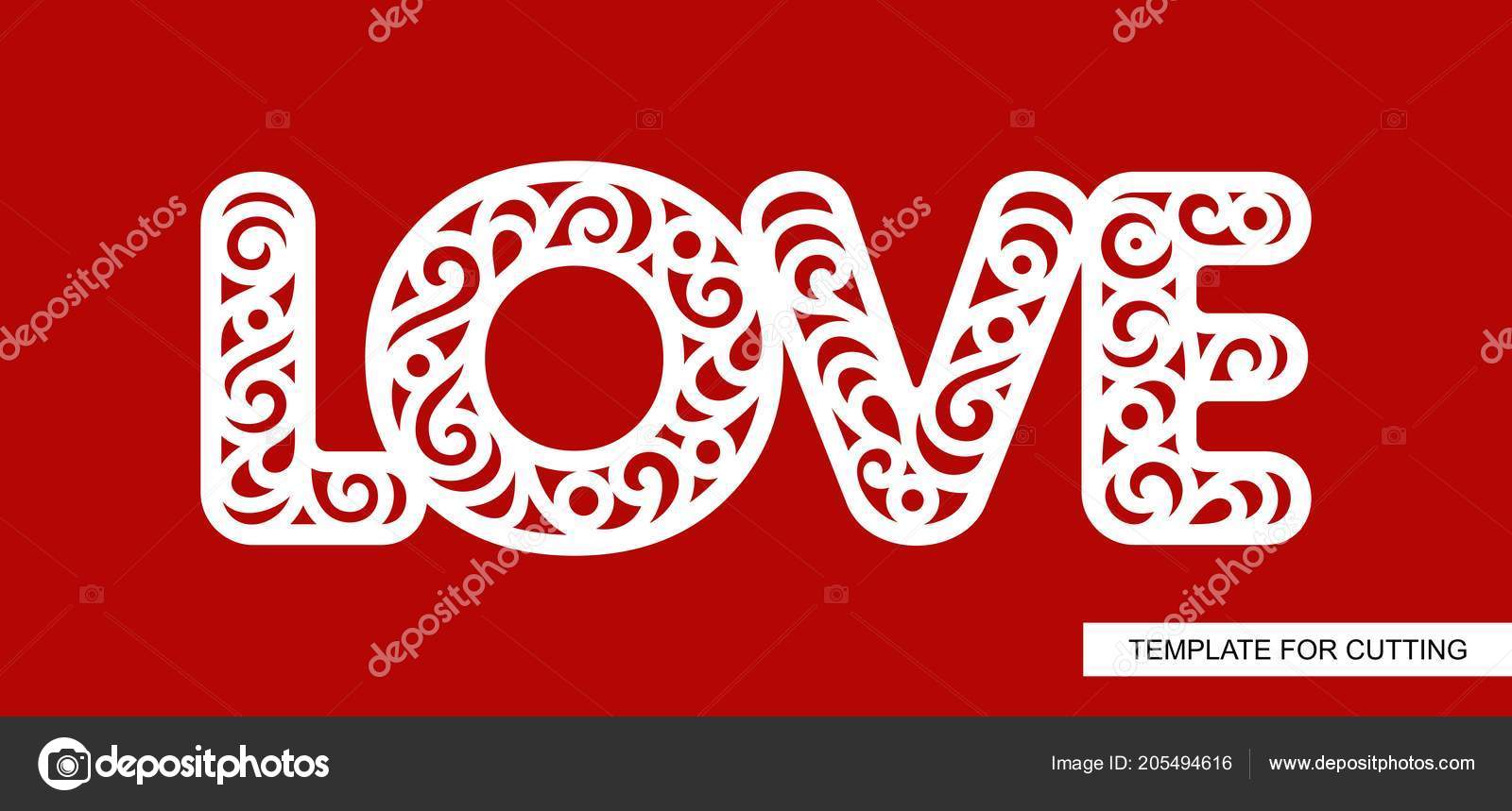 word love lace inscription decor wedding valentine day love word template