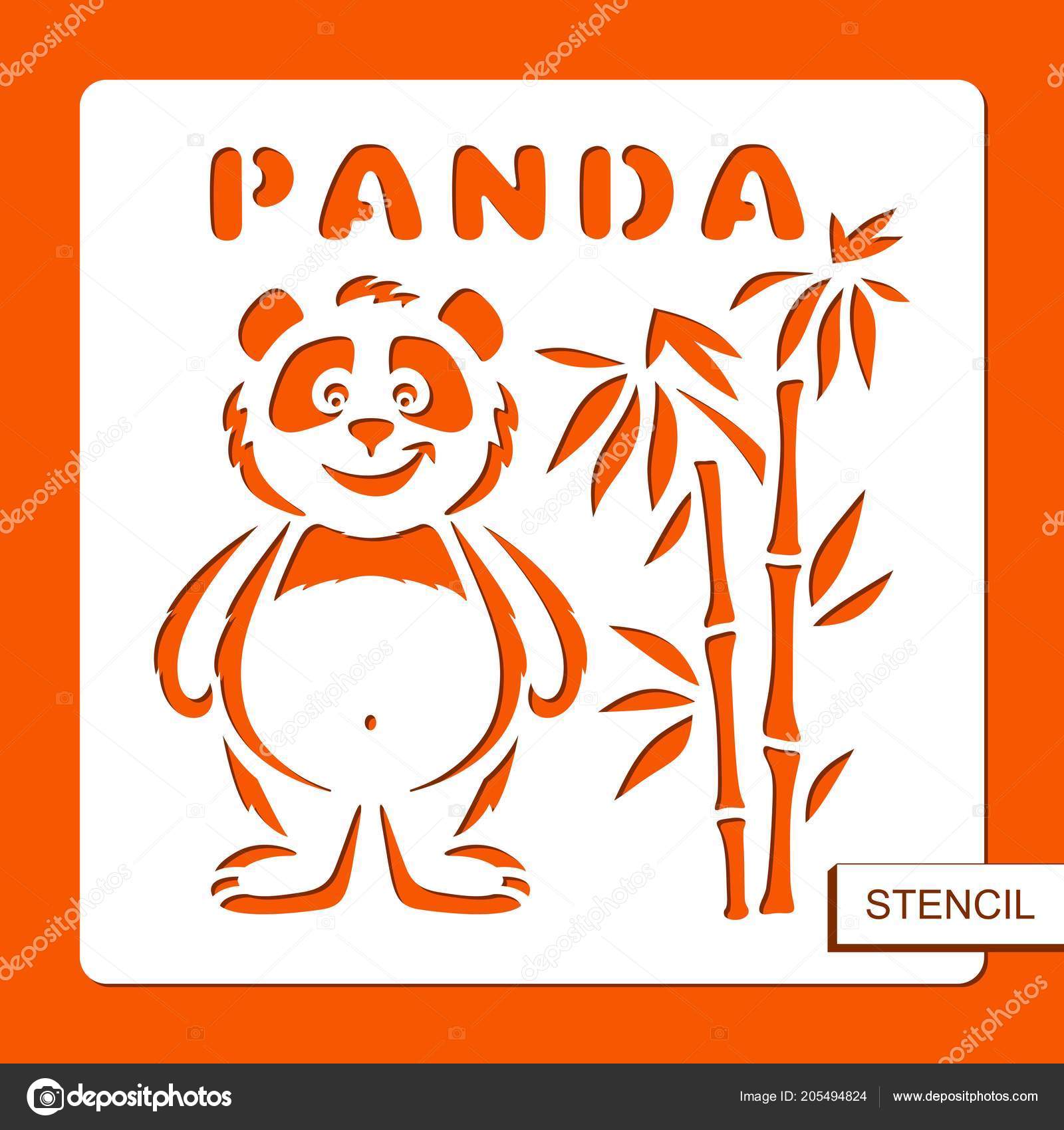 stencil-children-panda-bamboo-template-laser-cutting-wood-carving-paper