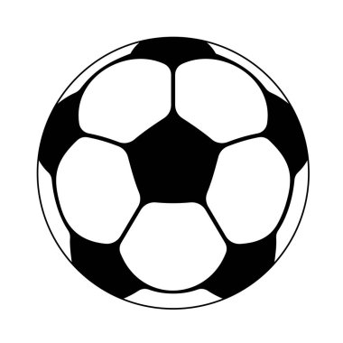 Futbol topu simgesi beyaz arka plan üzerinde izole. Futbol spor sembolü. Basit tarzı. Düz vektör çizim.