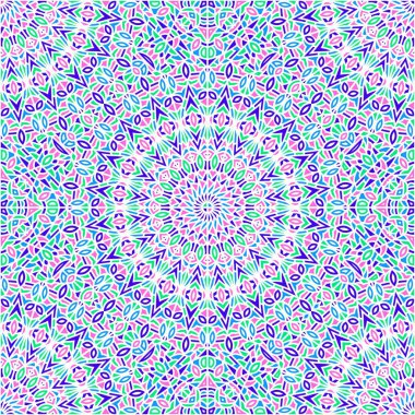 Soyut sorunsuz vektör desen. Mavi, pembe ve yeşil renklerde mandalalar. Tekstil, halı, duvar kağıdı, kumaş, kağıt ambalaj için şablon