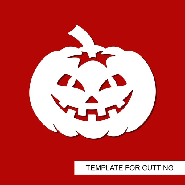 Decoración Para Halloween Calabaza Plantilla Para Corte Por Láser Talla — Vector de stock