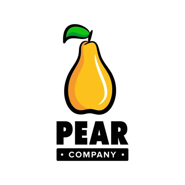 Logo Pera Luminoso Emblema Para Tiendas Mercados Tiendas Empresas Icono — Vector de stock