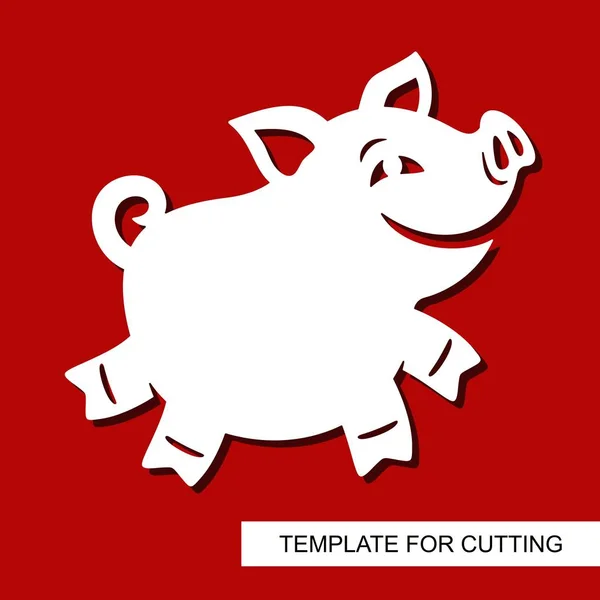 Uśmiechający Się Ładny Świnia Kreskówki Kompozycja Zoo Ilustracja Wektorowa Zabawny — Wektor stockowy