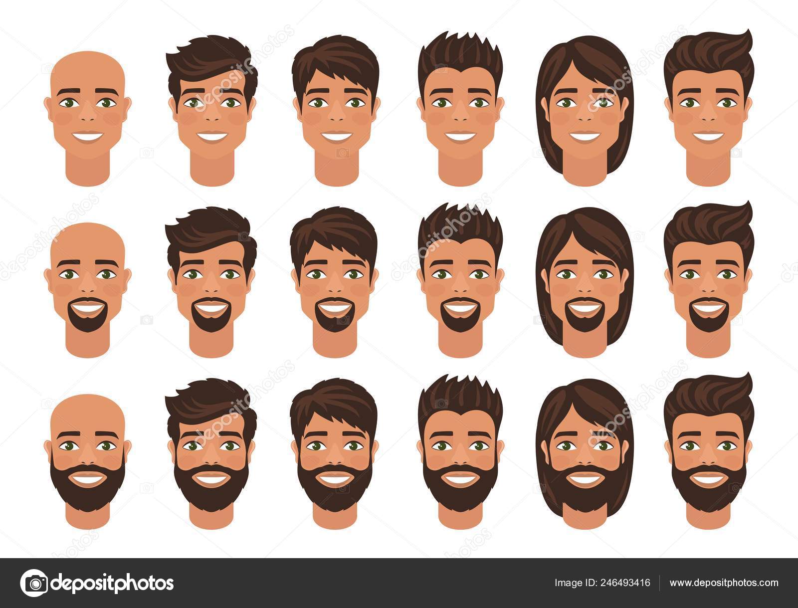 Set Mens Avatars Various Hairstyle Long Short Hair Bald Beard Stock Vector Image by ©zhigulinadesign@ #246493416 Set Mens Avatars Various Hairstyle Long Short Hair Bald Beard Stock Vector Image by ©zhigulinadesign@ #246493416