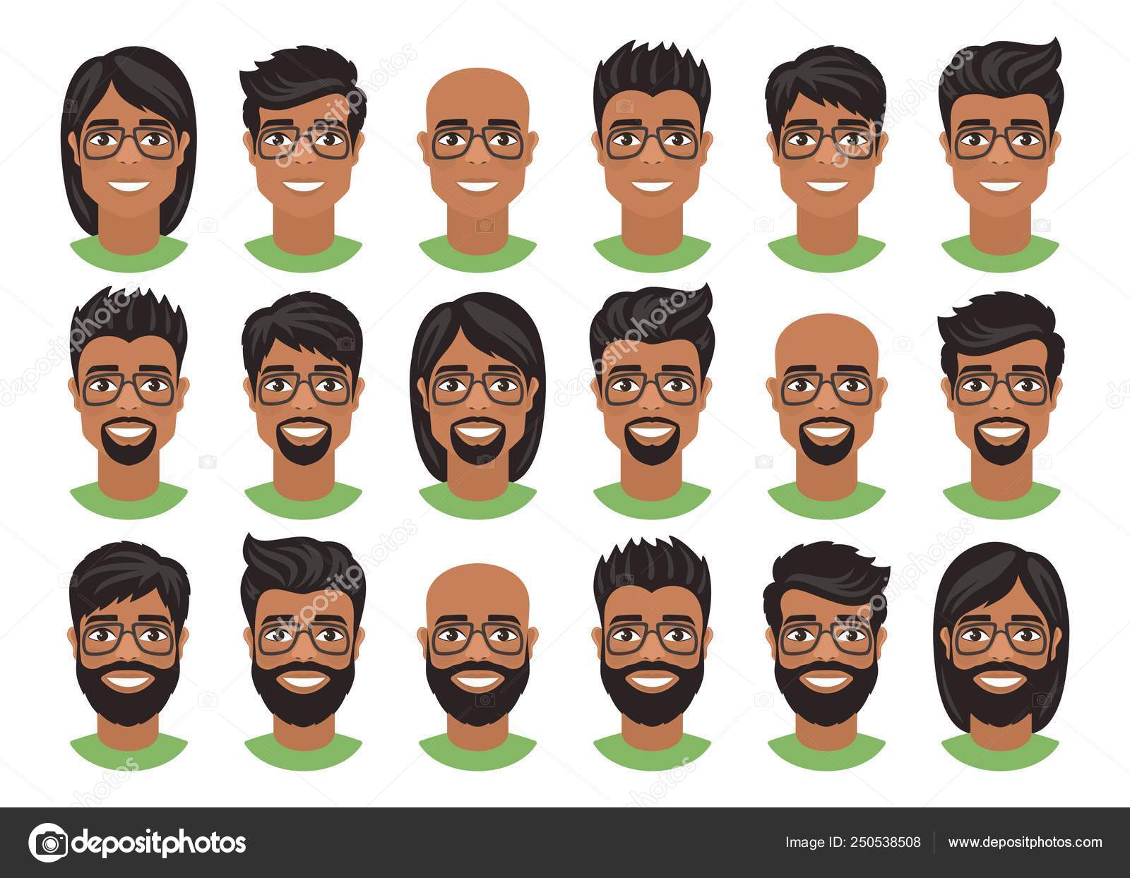 Set Mens Avatars Various Hairstyles Long Short Hair Bald Beard Stock Vector Image by ©zhigulinadesign@ #250538508 Set Mens Avatars Various Hairstyles Long Short Hair Bald Beard Stock Vector Image by ©zhigulinadesign@ #250538508