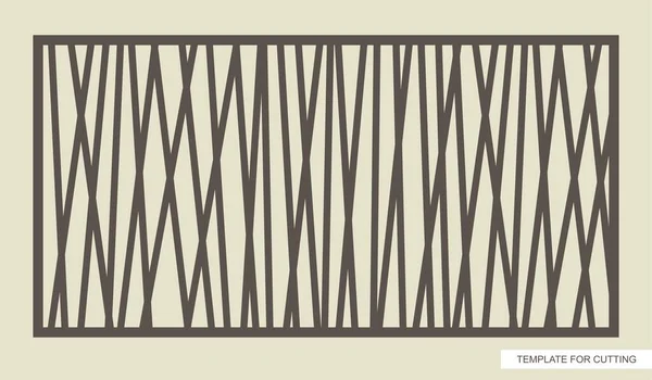 矩形面板 具有几何 抽象的直线图案 用于激光切割 Cnc 剪纸或印刷的模板 矢量说明 — 图库矢量图片