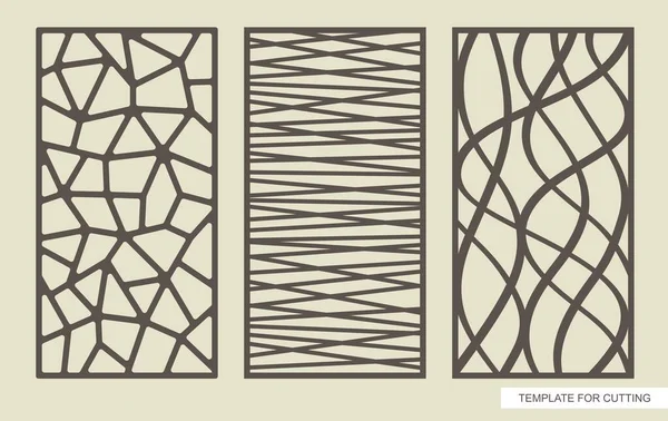 Set Von Rechteckigen Platten Mit Einem Abstrakten Geometrischen Muster Aus — Stockvektor