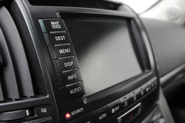 Boutons Panneau Contrôle Des Médias Dans Voiture — Photo