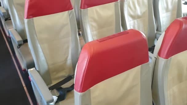 Flugzeugkabine Passagiersitze Der Economy Class — Stockvideo