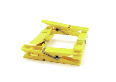 Dört kare mandal beyaz arka planda - sarı