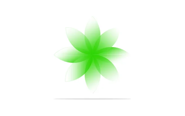 绿色的花与灰色阴影在白色背景为商业用途 — 图库照片