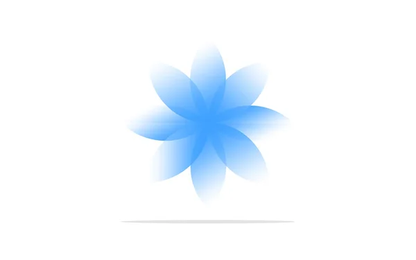 蓝色花与灰色阴影在白色背景为商业用途 — 图库照片
