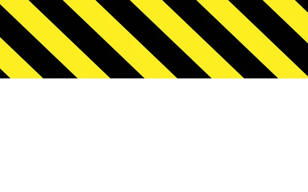 Precaución o advertencia en rayas negras y amarillas con parte blanca — Foto de Stock