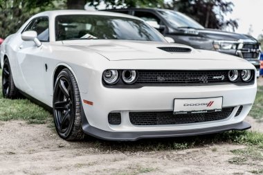 Prag, Çek Cumhuriyeti - 16.5.2019 Dodge Challenger Hellcat