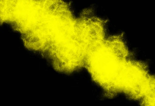 Yellow smoke across black background — Stock Photo, Image