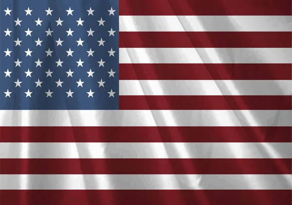 Sventola Bandiera Usa Alta Risoluzione — Vettoriale Stock