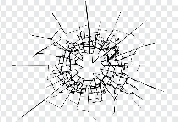 Broken Blue Glass Cracks Bullet Marks Glass You Can Easy — Stock Photo, Image