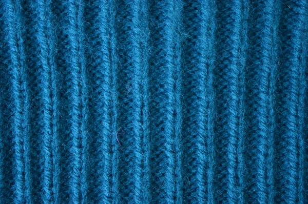 Blauer Strickstoff Textur Hintergrund — Stockfoto