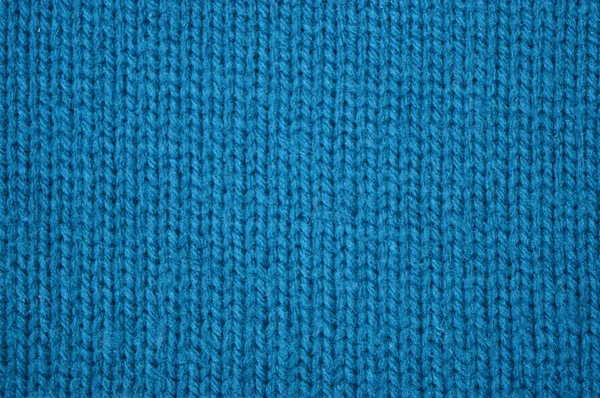 Blau Gestrickte Wolle Textur Hintergrund — Stockfoto