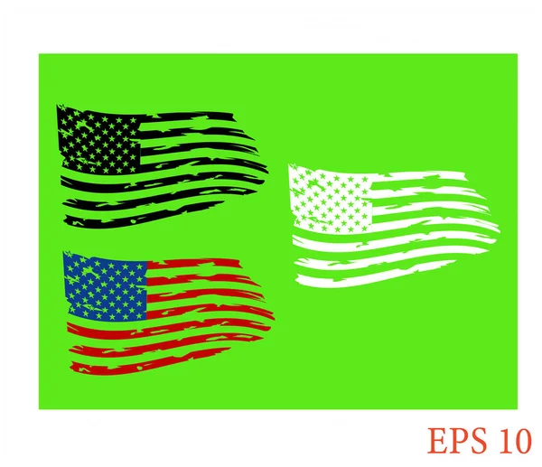 美国国旗 悲伤的美国国旗 带有飞溅的元素 第10节 爱国者旗 美国国旗 — 图库矢量图片