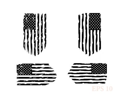 USA Flag, veteran flag - Distressed american flag, usa flags. EPS 10, Clip art, clipart