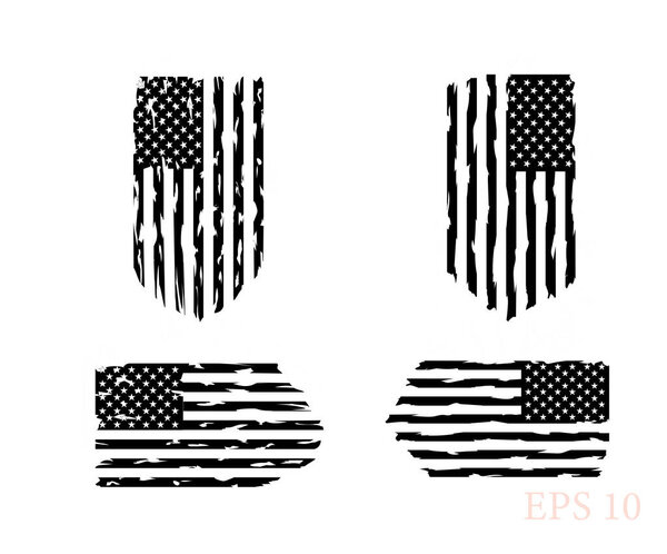 Флаг США, флаг ветеранов - тревожный американский флаг, флаги США. EPS 10, Clip art
,
