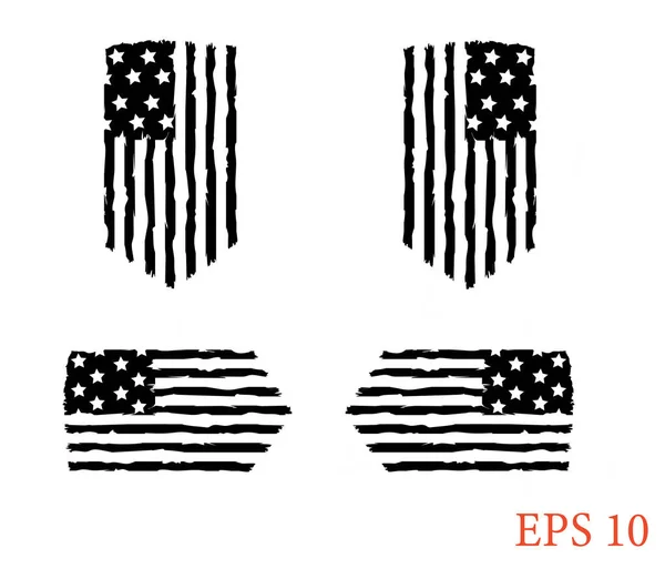 美国国旗 退役军人国旗 美国国旗 美国国旗 Eps 剪贴艺术 — 图库矢量图片