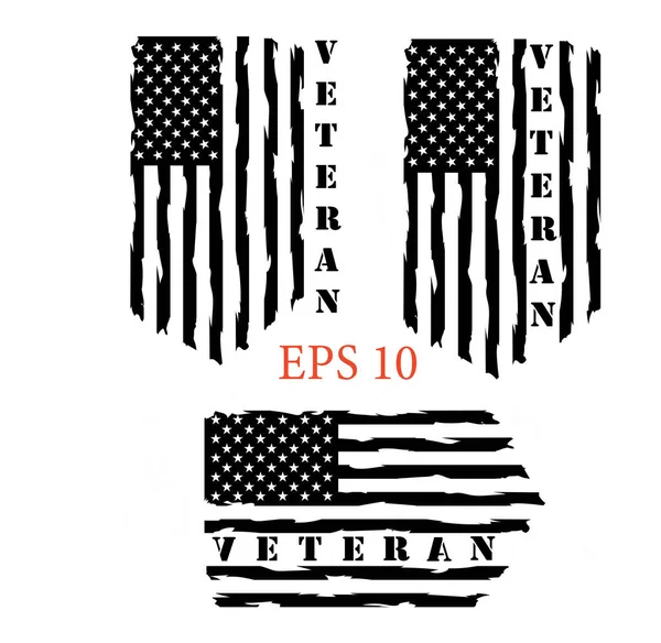 Usa Flagga Veteran Flagga Distress Amerikansk Flagga Usa Flaggor Eps — Stock vektor