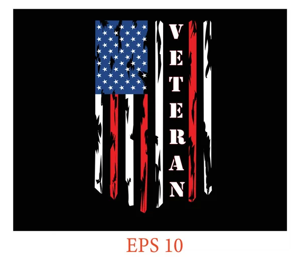 Usa Flagge Veteranen Flagge Distressed American Flagge Usa Flaggen Eps — Stockvektor