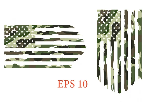 美国国旗 退役军人国旗 美国国旗 美国国旗 Eps 剪贴艺术 — 图库矢量图片