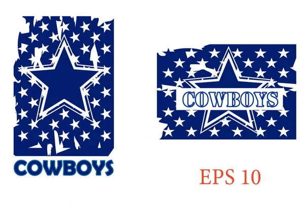 Distressed Flag Cowboy Dallas Cowboys Texas Flag — Stock Vector