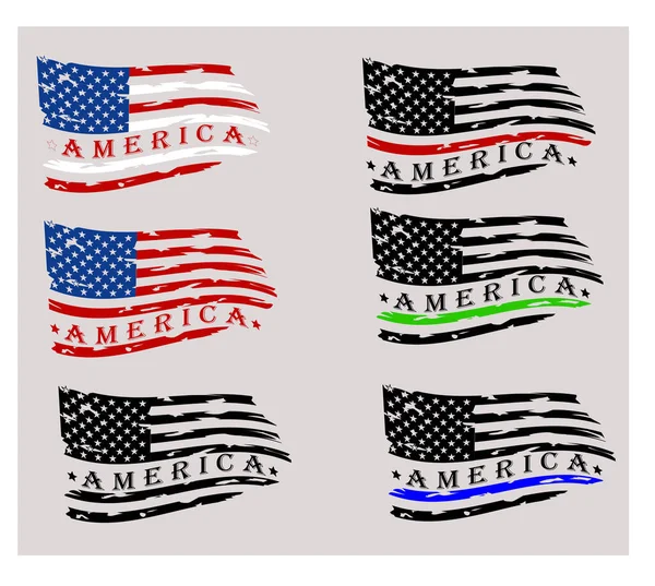 Bandera Estados Unidos Bandera Americana Peligro Eps Bandera Patriota Bandera — Archivo Imágenes Vectoriales