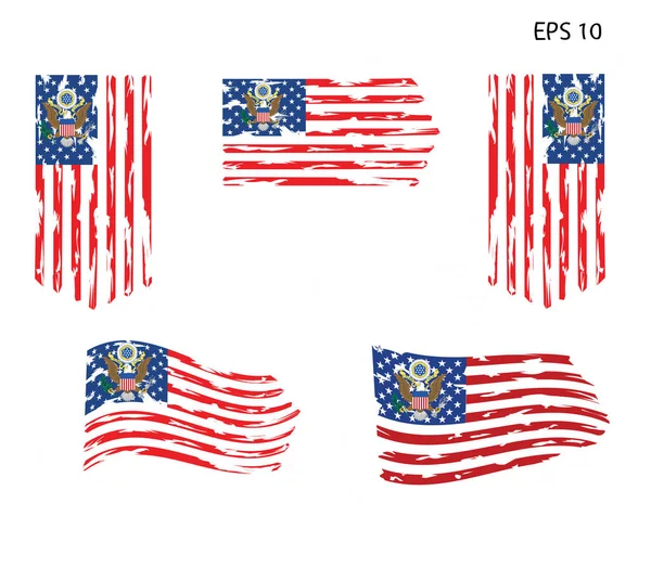 Amerikai Zászló Amerikai Zászló Eps Hazafi Zászló Katonai Zászló Amerikai — Stock Vector