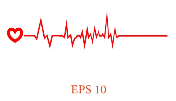 Símbolo Coração Batimento Cardíaco Superfície Reflexiva Pulso Cardíaco Uma Linha —  Vetores de Stock