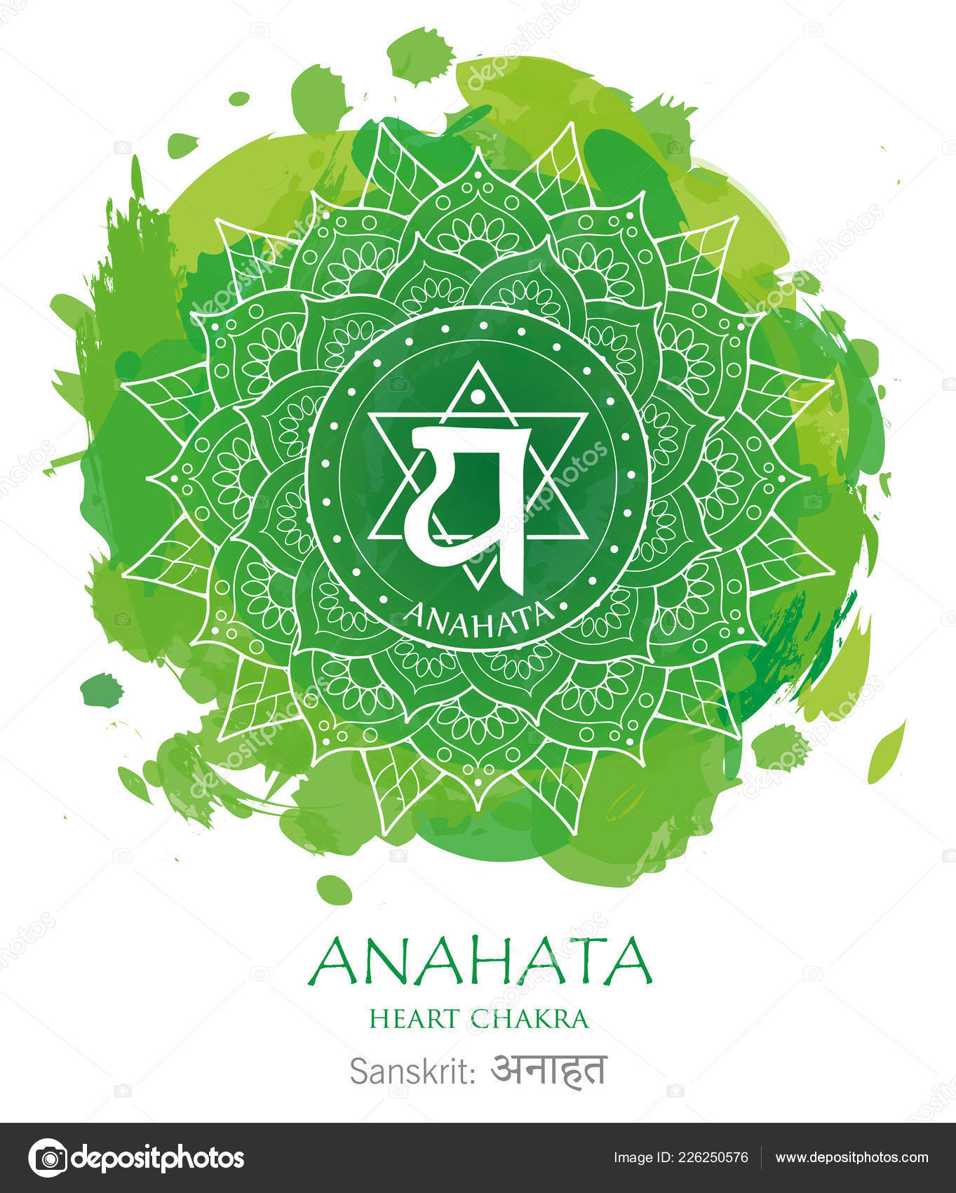 Vector Ilustración Cuarto Chakra Anahata — Vector de stock ... Vector Ilustración Cuarto Chakra Anahata — Vector de stock ...