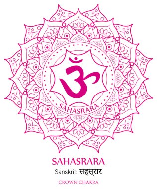 Sahasrara yedinci çakra illüstrasyon vektör