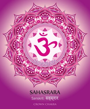 Sahasrara yedinci çakra illüstrasyon vektör