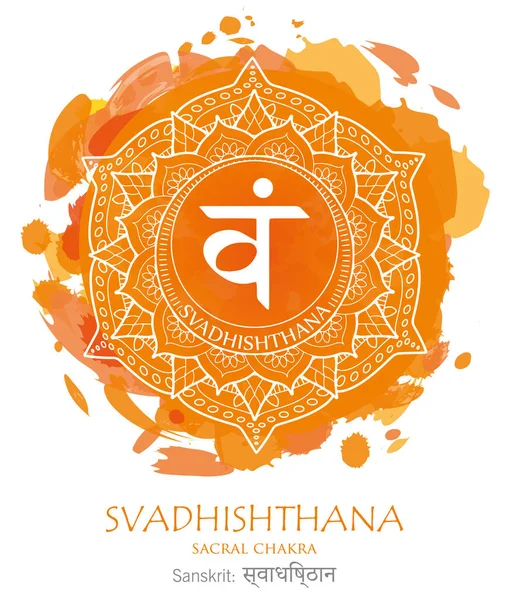Cakra Kedua Vektor Ilustrasi Svadhishthana - Stok Vektor